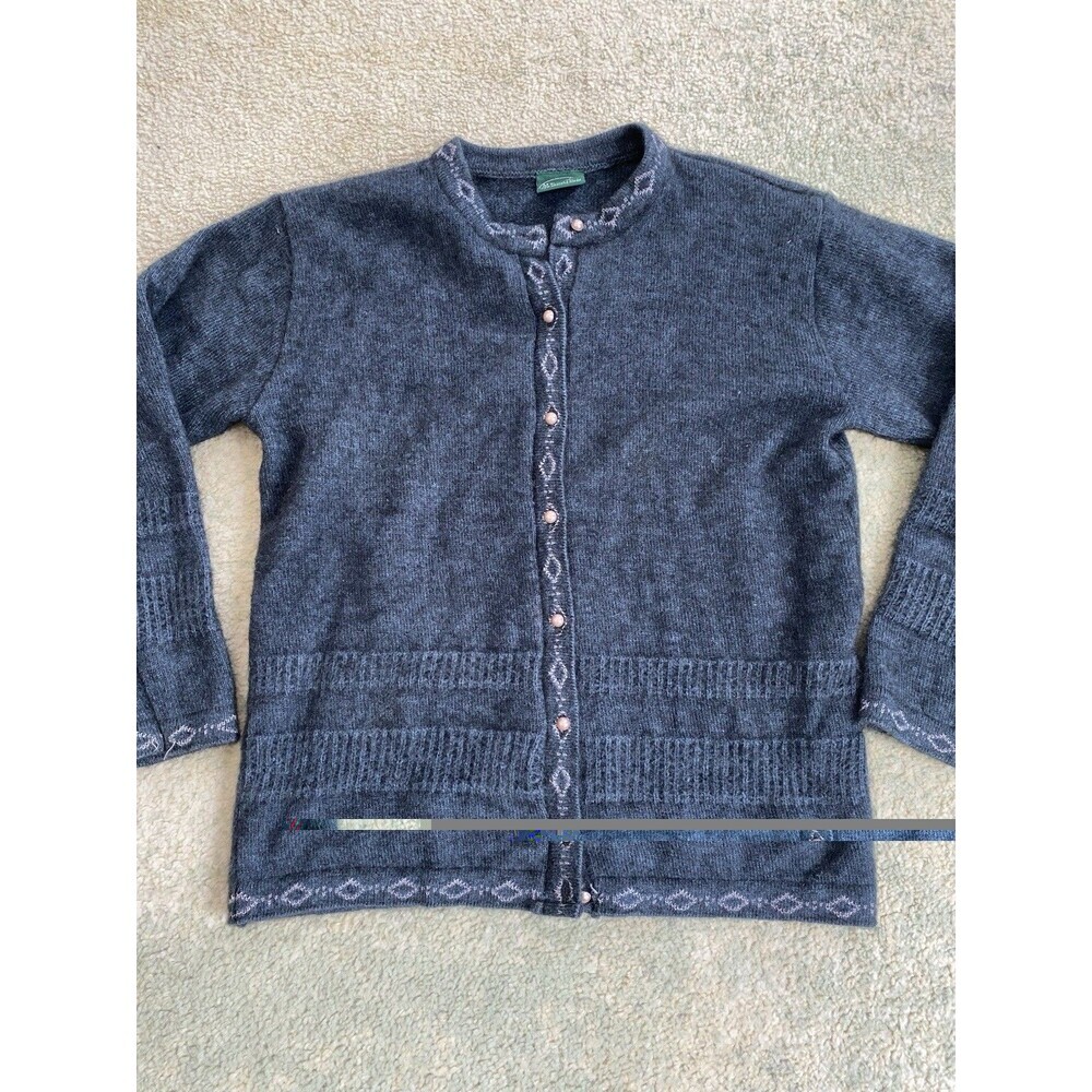 Merino Possum Ecology Women's Small Vintage Y2K Sweater Blue Wool Blend Cardigan